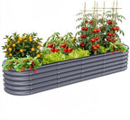 Gruper Raised Garden Bed, 8×2×1.4 ft Tall Oval Large Metal Planter by Gruper