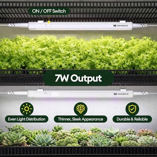 Maygrove Grow Lights for Indoor Plants, Tunable Spectrum 1FT LED Growing Lamp 28W (4 x 7W), T5 Grow Light Strip for Seed Starting, Vegetables, Linkable, White, 4-Pack - Image 2