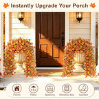 Artificial Hanging Flowers for Outdoors, 4 PCS 688-Bloom UV Resistant Mums - Image 5