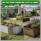Raised Garden Bed Outdoor Upgrade Oval, 2 Pack Tall 8x4FT Galvanized Steel Raised Beds for Gardening, Above Ground Garden Bed Corrugated Metal for Vegetables and Flowers - Image 6