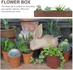 Kisangel Large Rectangular Carbonized Wood Planter Box for Indoor and Outdoor Succulents with Drainage Hole, Rustic Wooden Window Sill Flower Pot for Balcony Gardening - Image 3