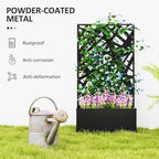 Outsunny Metal Raised Garden Bed with Trellis, Irregular Line Cut-Outs - Image 5