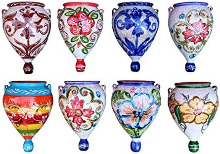 Hand-Painted Spanish Orza Wall Flower Pot, Spanish Rose - Image 4