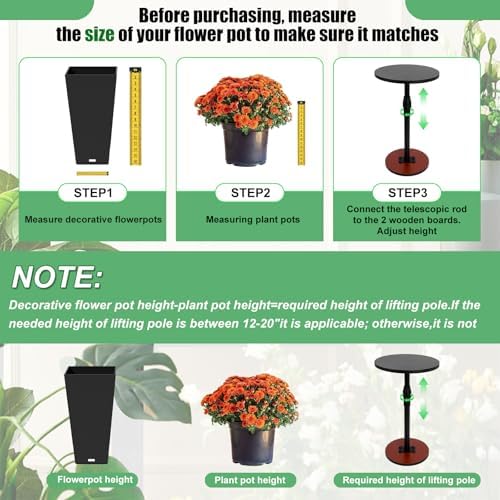 2 Pack Adjustable Plant Risers for Inside Pots, Pot Riser 13-21" Height - Image 4