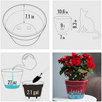 Santino ASTI 10.6 Inch Self Watering Planters Shade/White (Set of 3) for Indoor Plants - Premium Quality Modern Plastic Pot w/Water Level Indicator for All House Plants, African Violets and Dahlias - Image 5