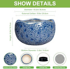 10 Inch Plant Pot, Ceramic Pots for Plants Indoor, Blue - Image 2