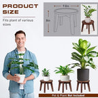 Demigo Indoor Plant Stand, 8 in Tall Acacia Wood Plant Shelf, Dark Brown - Image 2