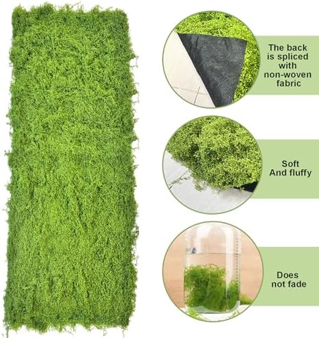 Fake Moss for Crafts 39.37" x 78.74" Artificial Moss for Indoor Plants Decorating Dark Green Faux Grass for Planters Crafts DIY Table Centerpieces Fairy Garden Floral Wedding 100 x 200cm - Image 5