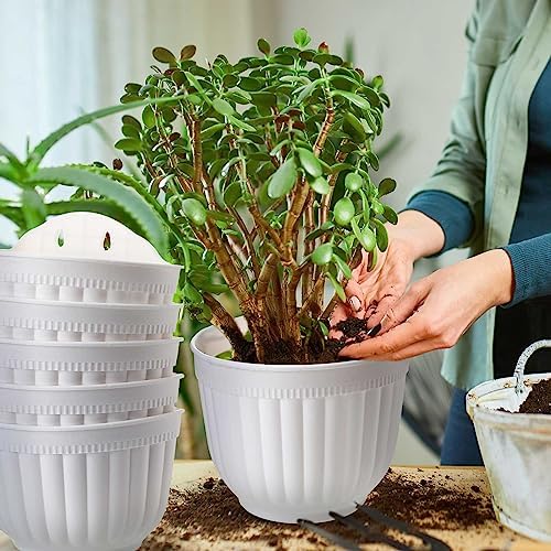 Zubebe 16 Pcs Resin Wall Hanging Planters White Hanging Flower Pots with Drainage Hole Fence Planters for Indoor Outdoor Plant Balcony Railing Decor(8.07 x 6.69 x 4.92'') - Image 6