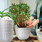 Zubebe 16 Pcs Resin Wall Hanging Planters White Hanging Flower Pots with Drainage Hole Fence Planters for Indoor Outdoor Plant Balcony Railing Decor(8.07 x 6.69 x 4.92'') - Image 6