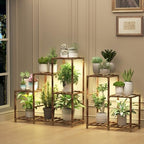 HOMKIRT 12 Tier Corner Plant Stand with Grow Lights for Multiple Plants, Tiered Plant Shelf Indoor Plant Holder Rack Flower Stand for Living Room Balcony Patio Porch Garden by HOMKIRTPlantStand