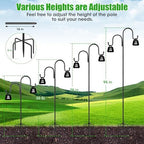 95 Inch Double Shepherds Hooks for Outdoor, Heavy Duty Bird Feeder Pole with 5 Prong Base for Hanging Lantern, Hummingbird Feeder, Lightweight Plant, Shepherd Hook for Bird Feeder for Outside, 2 Packs - Image 5