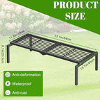1 Tier Metal Plant Stand Indoor Outdoor, Potted Multiple Flower Pot Holder Rack Plant Shelf, Heavy Duty Planter Display Shelving for Patio Balcony Garden Living Room Decorative (Black) - Image 3