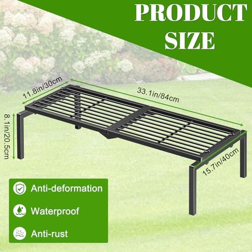 1 Tier Metal Plant Stand Indoor Outdoor, Potted Multiple Flower Pot Holder Rack Plant Shelf, Heavy Duty Planter Display Shelving for Patio Balcony Garden Living Room Decorative (Black) - Image 3