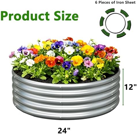 3PCS 3x3x1FT Galvanized Metal Raised Garden Bed,Outdoor Planter Box for Vegetables - Image 2