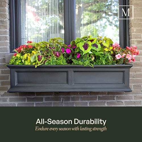 Mayne Fairfield 36in Self-Watering Rectangular Window Box Planter, White - Image 4