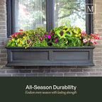 Mayne Fairfield 48in Self-Watering Rectangular Window Box Planter, Black - Image 4