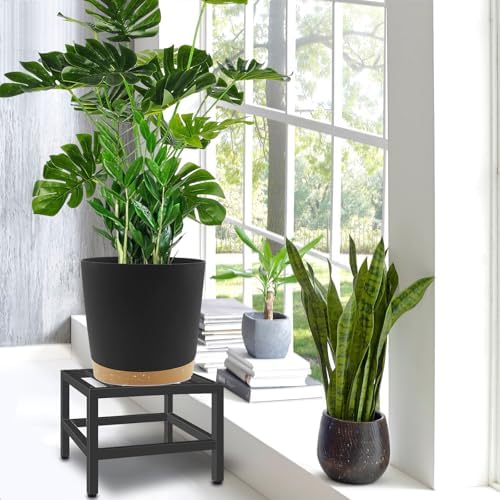 Lilybud--lily Plant Stand Indoor Outdoor, 2 Pcs Heavy Duty Plant Stands Metal Pedestal Stand for Indoor Outdoor, Wrought Iron Flower Stand Display Planter Shelf for Garden Deck Living Room - Image 2