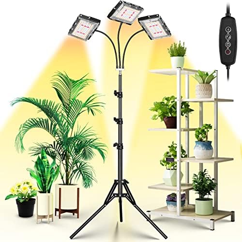 LBW Grow Light with Stand, Tri-Head LED Grow Lights for Indoor Plants by LBW