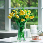 Enova Floral Set of 4 Clear Cylinder Glass Vase 4W x 8H Inches, Clear Flower Vases, Pillar Candle Hurricane Floating Candle Holder Vase, Glass Flower Vase for Wedding Centerpieces, Home Décor - Image 4