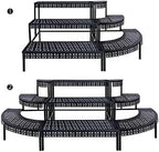 aboxoo 3-Tier Stair Style Metal Plant Stand, Large Indoor Outdoor Shelf - Image 3