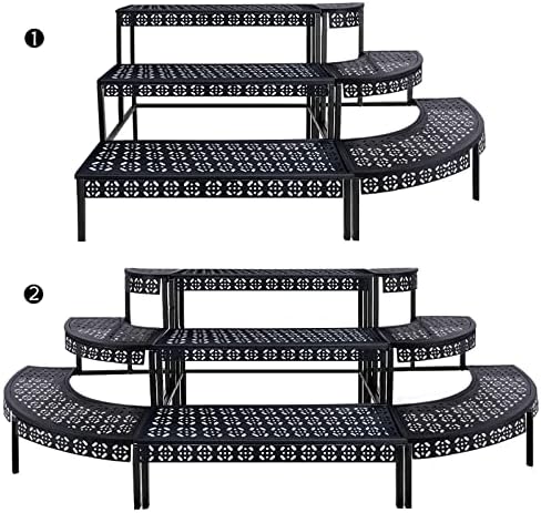 aboxoo 3-Tier Stair Style Metal Plant Stand, Large Indoor Outdoor Shelf - Image 3