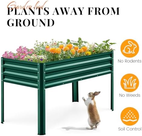 King Bird Large Raised Garden Bed with Legs 48×24×32 in - Image 4