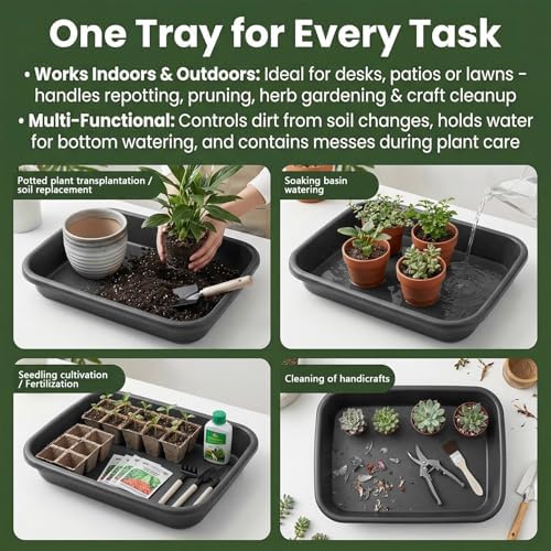 Gardening Tray, Large Potting Tray for Repotting Plants, Waterproof Foldable Mat for Indoor & Outdoor Garden Use, Soil Mixing & Dirt Control Repotting Potting Trays for Plant - Image 7