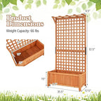 S AFSTAR Planter with Trellis Set of 2, 35.5x17.5x72.5 inch Wood Planter Box with Lattice Trellis & Hanging Roof, Removable Base, Plant Box for Climbing Plant Flower Rose Grape Cucumber - Image 3