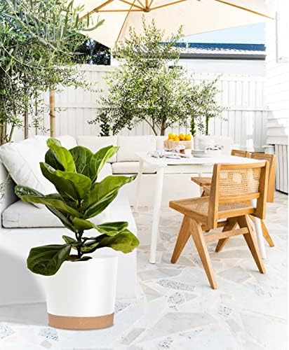Plant Pots for Indoor Plants, 2 Pack 12 Inch Pots for Plants (12” White) - Image 6
