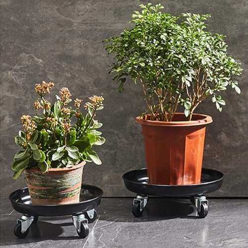 12" Heavy Duty Plant Dolly with Wheels, 200lbs Metal Rolling Plant Stand with Casters, Round Wheeled Planter Caddy Roller Base Carry Potted Tree Flower Pot for Indoor Outdoor Garden, 3 Pack, Black - Image 5