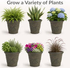 Sunnydaze Arabella 19.5'' Plastic Planter Pot for Plants, Sable, 4pk - Image 6