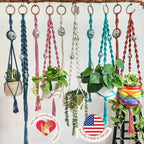Set of 2 Macrame Plant Hanger Disco ball decor Hanging planters for indoor plants Cool gifts for plant lovers Boho plant pots plant stand indoor Hanging planters for outdoor plants (Ocean Teal) - Image 6