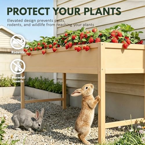 PASAMIC Raised Garden Bed with Legs, 48" HIPS Sturdy Elevated Planter Box - Image 4