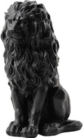 20.5" Black Lion Statue Outdoor, Resin Guardian Lion Sculpture with Weather-Resistant Finish, Decorative Animal Figurine for Garden, Patio, Entryway & Home Decor by FoinFun
