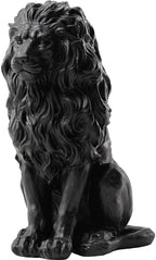 20.5" Black Lion Statue Outdoor, Resin Guardian Lion Sculpture with Weather-Resistant Finish, Decorative Animal Figurine for Garden, Patio, Entryway & Home Decor by FoinFun