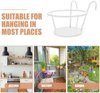 Milisten 2Pcs Railing Hanging Planter Holder White Iron Flower Pot Basket - Image 6