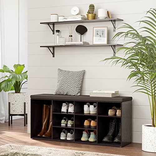 DINZI LVJ Long Wall Shelves, 31.5" Wall Mounted Shelves with Metal Brackets - Image 5