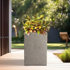 Kante Accent Tall Square Weathered Concrete Planter 16" H, Outdoor - Image 5