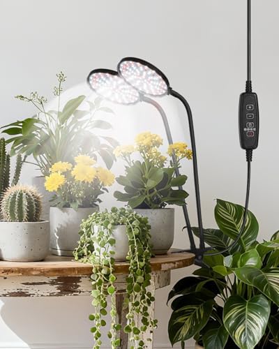 Clip On Grow Lights for Indoor Plants, High PAR & PPFD Full Spectrum Plant Light with Auto On/Off Timer, 5 Dimmable Levels, Flexible Gooseneck LED Grow Lamp for Indoor Growing - Image 7