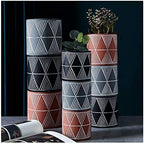 Flower Pot Plant Pot Cement Flower Planters Indoor Modern Succulents Containers with Drain Hole Saucer Decorate Home Office Outdoor Planter Pot(Gris,B) - Image 3