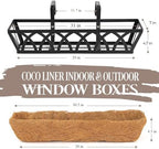 2 Pack 32" Window Box Planter Basket w/Adjustable Brackets (S1) - Image 2