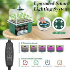 Mckanti 6 Set Self-Watering Seed Starter Tray Kits with Grow Light, Reusable Seed Germination Kit with Adjustable Humidity Domes and Silicone Cell Base Tray for Indoor Plant Seeds GerminationKit - Image 5