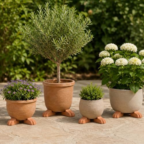 LemonRoad 12 Set Lion Paw Pot Feet for Outdoor Planters, Terra Cotta Cement - Image 3