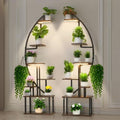 VEVOR Plant Stand Indoor with Grow Lights, 65.5 in Tall 7-Tiered Lighted Plant Shelf, 2 Pack Metal Corner Plants Holder, 3 Timer & 10 Brightness, Half-Moon Shaped Flower Display Rack for Living Room by VEVOR