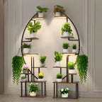 VEVOR Plant Stand Indoor with Grow Lights, 65.5 in Tall 7-Tiered Lighted Plant Shelf, 2 Pack Metal Corner Plants Holder, 3 Timer & 10 Brightness, Half-Moon Shaped Flower Display Rack for Living Room by VEVOR