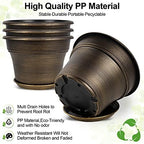 Fodetyff Planters-Plant-Pots-Indoor-Outdoor, 11 inch 4 Pack Gold - Image 4