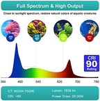 Lominie Aquarium Plant Light 26W Freshwater LED Aquarium Light Full Spectrum with Remote Control for Refugium Shrimp Tropical Fish Tank - Image 3