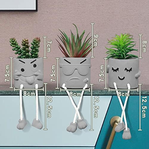 Zerzsy 3 Pack Faux Plants Small Artificial Succulents, Fake Plant Modern Farmhouse Decor, Mini Plants Succulent Pots Bathroom Decor, Office Desk Accessories - Image 4