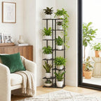 Corner Tall Plant Stand Indoor 8 Tier 10 Potted, Black - Image 2